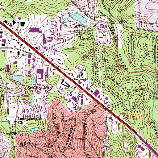 Topographic Map of River of Life Church, NC