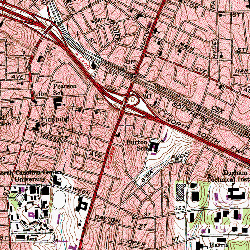 Topographic Map of Russell Memorial Christian Methodist Episcopal Church, NC