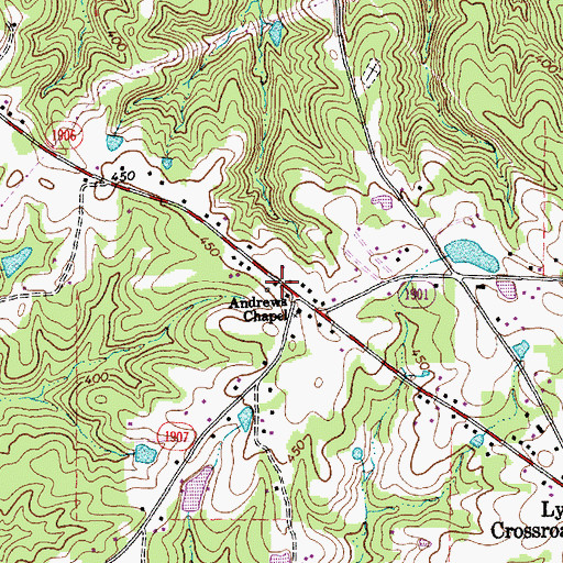 Topographic Map of Saint Andrew United Methodist Church, NC