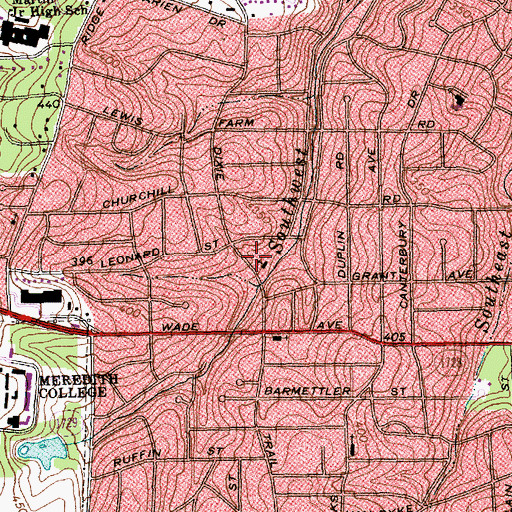 Topographic Map of Saint Georges Anglican Church, NC