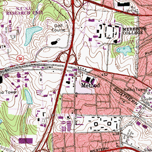 Topographic Map of Saint James African Methodist Episcopal Church, NC