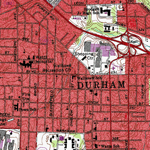 Topographic Map of Saint James Baptist Church, NC