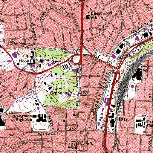 Topographic Map of Saint Johns Metropolitan Community Church, NC