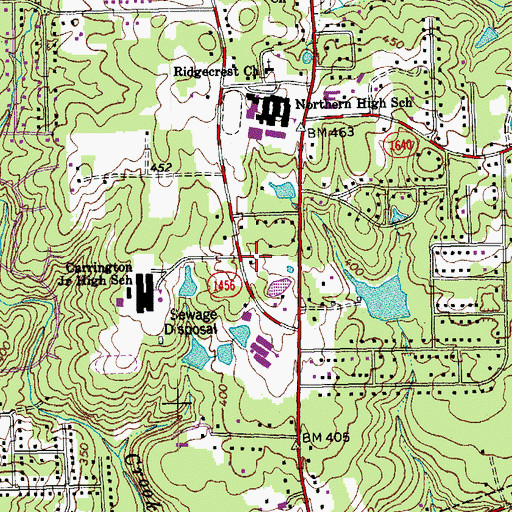 Topographic Map of Saint Johns Presbyterian Church, NC