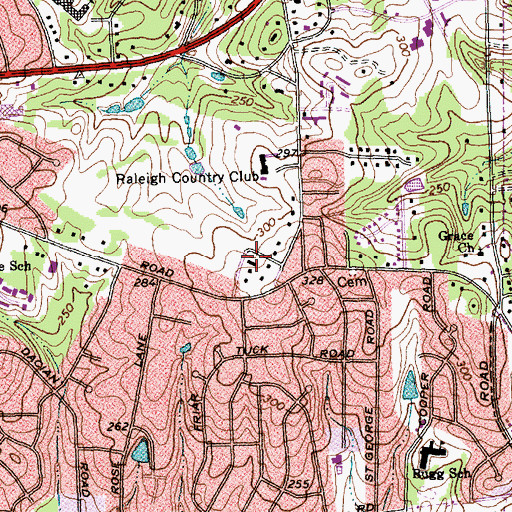 Topographic Map of Saint Joseph Catholic Church, NC