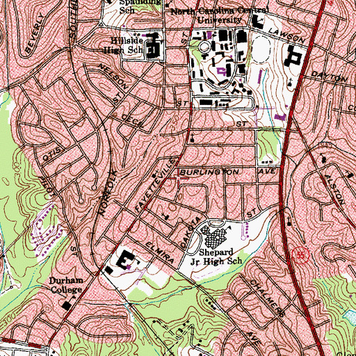 Topographic Map of Saint Josephs African Methodist Episcopal Church, NC