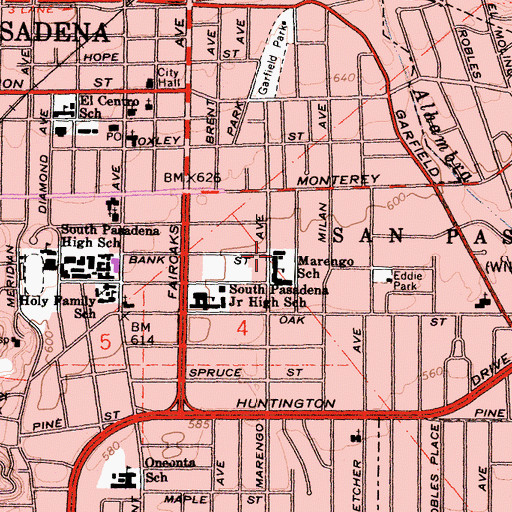 Topographic Map of Marengo Elementary School, CA