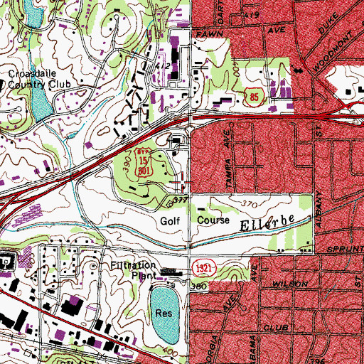 Topographic Map of Saint Lukes Episcopal Church, NC