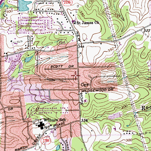 Topographic Map of Saint Mary Coptic Church, NC