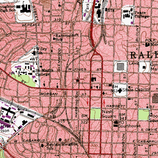 Topographic Map of Saint Paul African Methodist Episcopal Church, NC