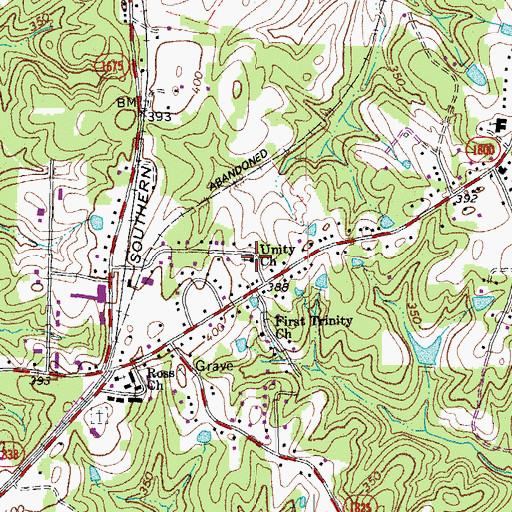Topographic Map of Saint Peters Way Church, NC