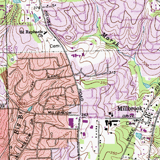 Topographic Map of Second Church of Christ Scientist, NC