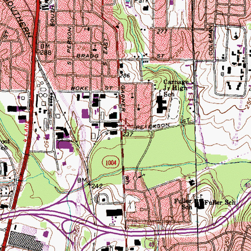 Topographic Map of Shekinah Glory Cathedral, NC