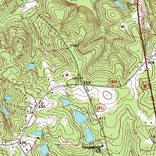 Topographic Map of Soapstone United Methodist Church, NC