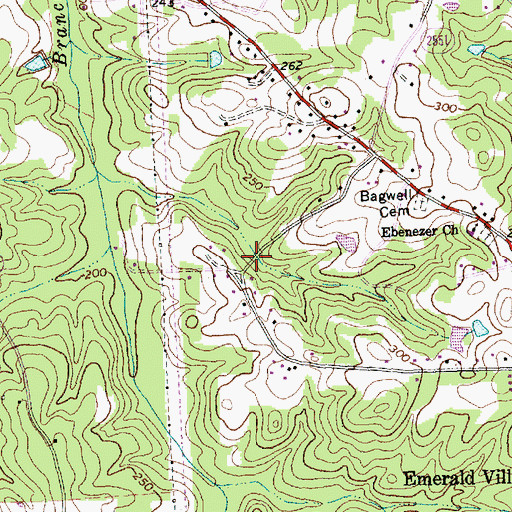 Topographic Map of Solid Rock Baptist Church, NC