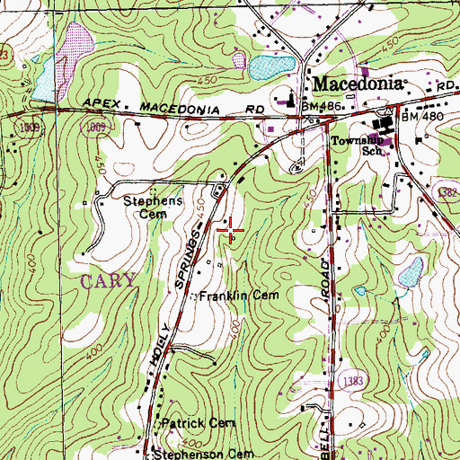 Topographic Map of South Hills Baptist Church, NC