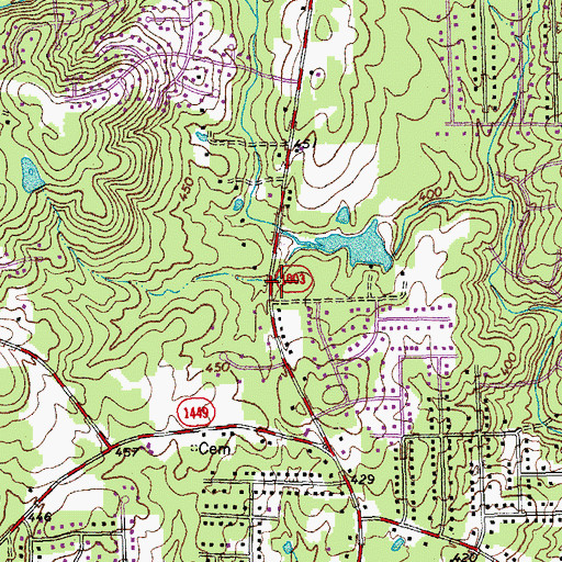 Topographic Map of Springs of Life Bible Church, NC