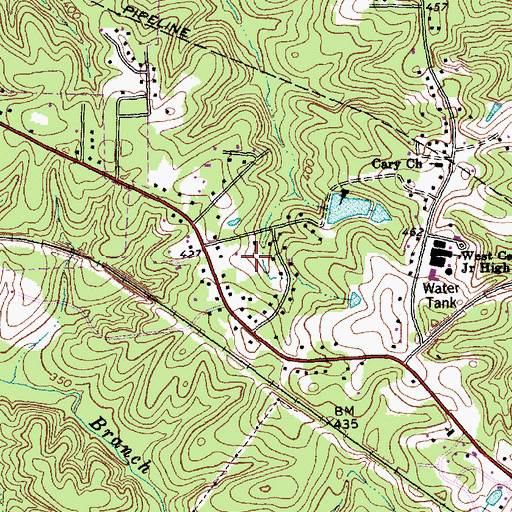 Topographic Map of Sree Venkateswara Temple of North Carolina, NC