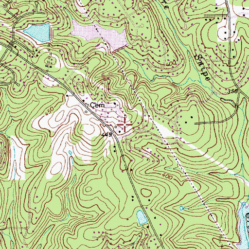 Topographic Map of Tabernacle Baptist Church, NC