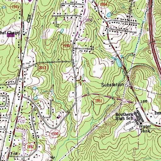 Topographic Map of The Church of God of Prophecy, NC