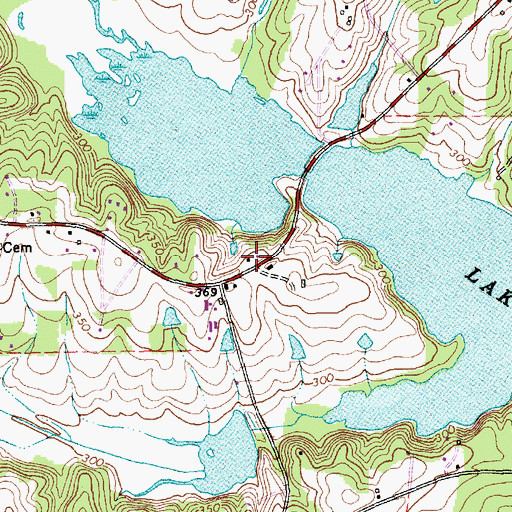 Topographic Map of Triangle Community Church First Church of God, NC