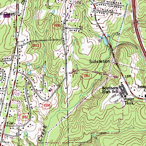 Topographic Map of Trinity Baptist Church, NC