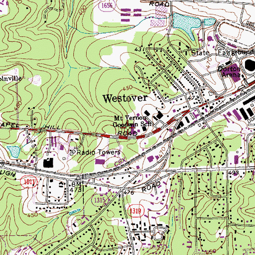 Topographic Map of Trinity Community Church, NC