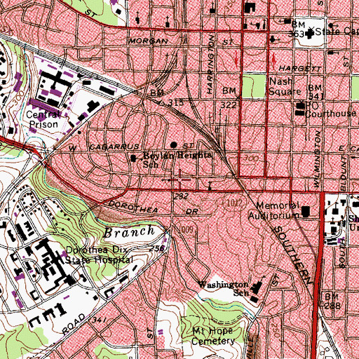 Topographic Map of Union Baptist Church, NC