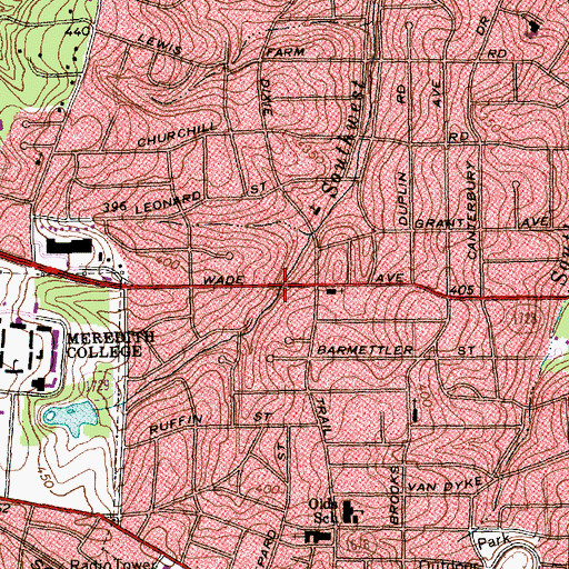 Topographic Map of Unitarian Universalist Fellowship of Raleigh, NC