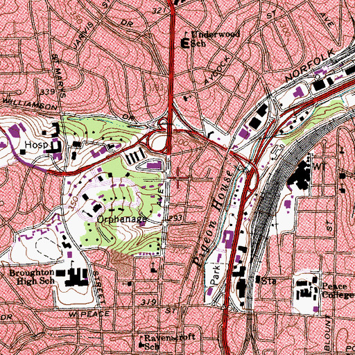 Topographic Map of United Methodist Foundation, NC