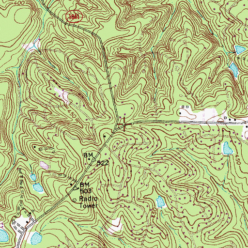 Topographic Map of Victory Baptist Church, NC