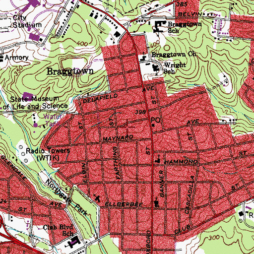 Topographic Map of Victory In Christ Ministries, NC