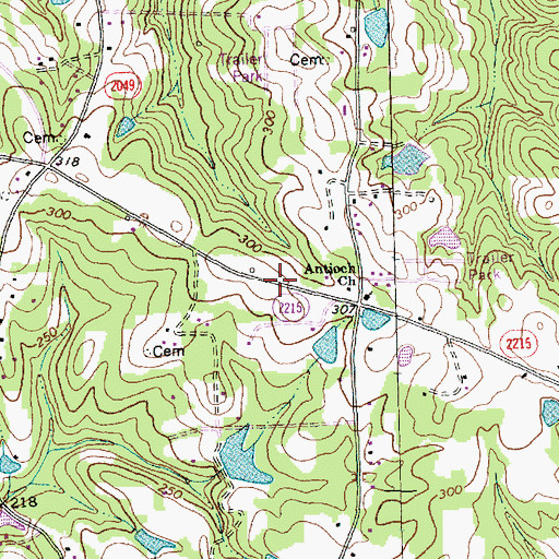 Topographic Map of Vision Baptist Church, NC