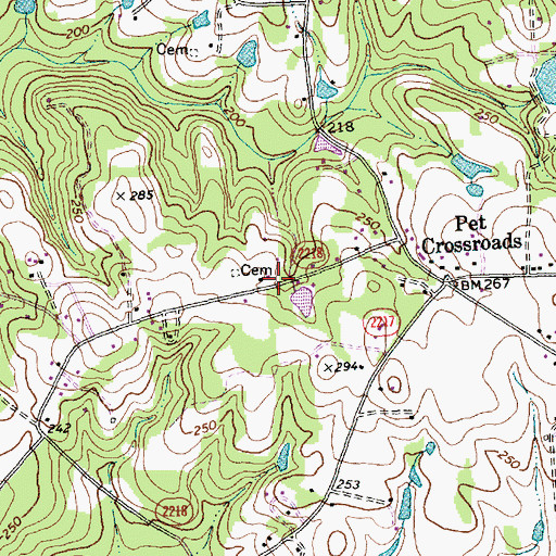 Topographic Map of Wake Chapel Baptist Church, NC