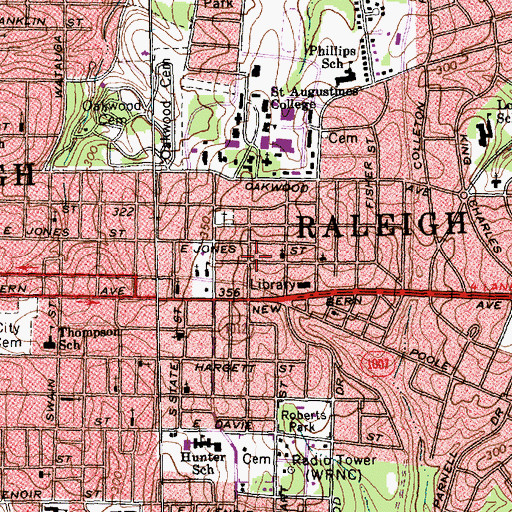 Topographic Map of Wesleyan First Church of Deliverance, NC