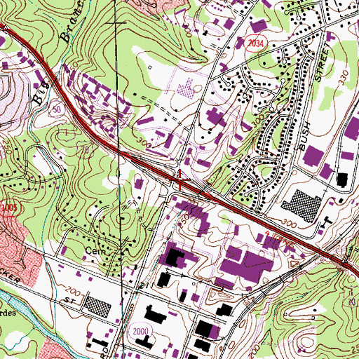 Topographic Map of Interchange 10, NC
