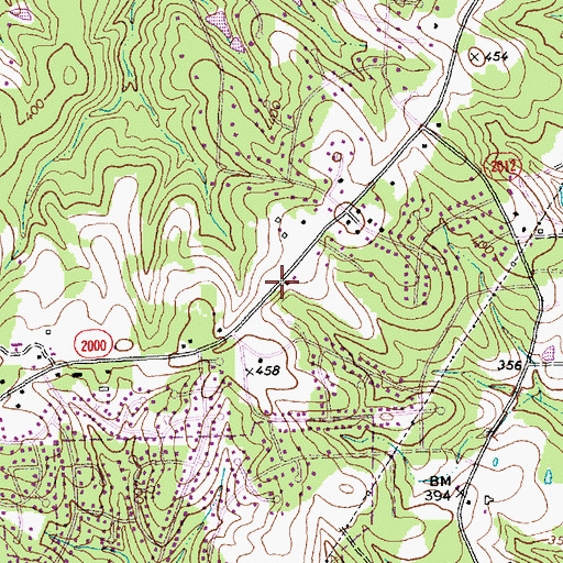 Topographic Map of Interchange 14, NC