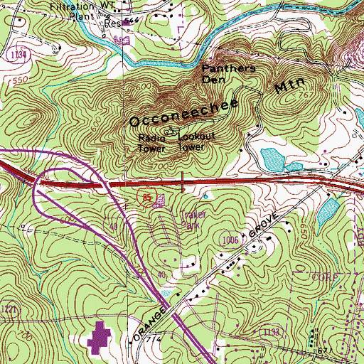 Topographic Map of Interchange 163, NC