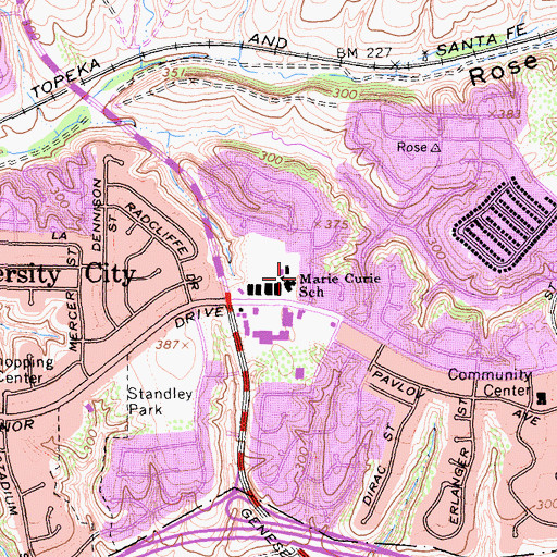 Topographic Map of Marie Curie Elementary School, CA