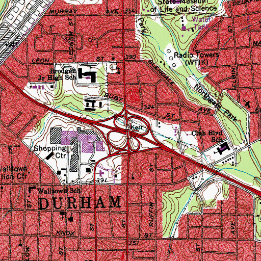 Topographic Map of Interchange 176B, NC