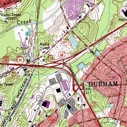 Topographic Map of Interchange 178, NC
