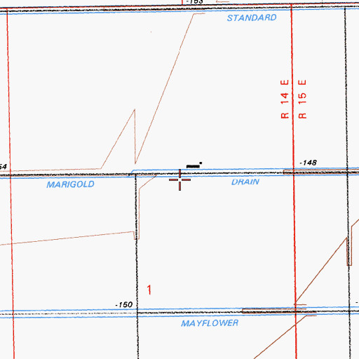Topographic Map of Marigold Drain, CA