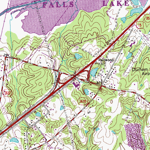 Topographic Map of Interchange 183, NC