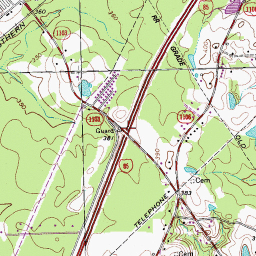 Topographic Map of Interchange 189, NC