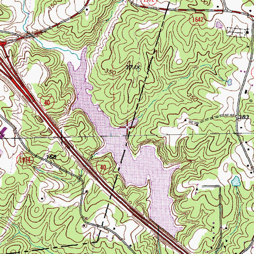 Topographic Map of Interchange 1A, NC