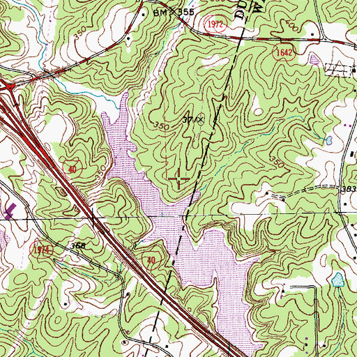Topographic Map of Interchange 1B, NC