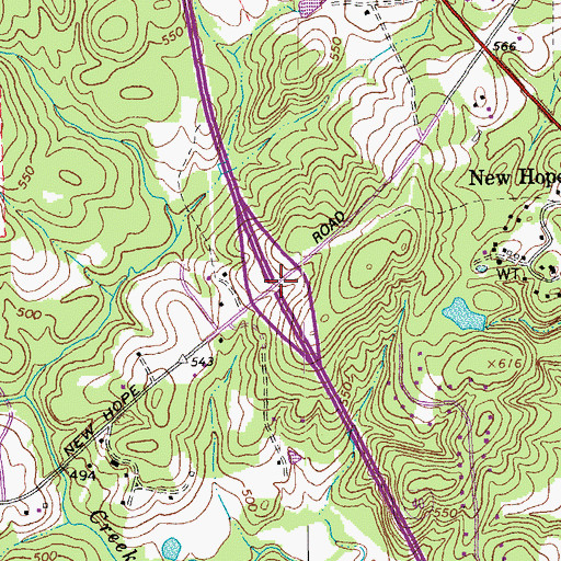 Topographic Map of Interchange 263, NC