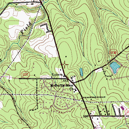 Topographic Map of Interchange 266, NC