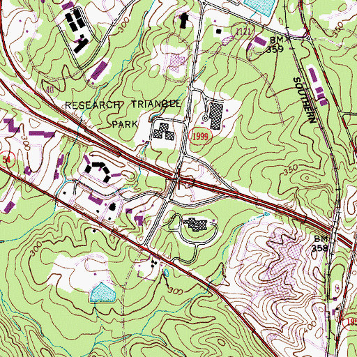 Topographic Map of Interchange 280, NC