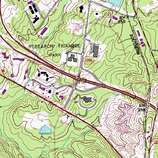 Topographic Map of Interchange 280, NC